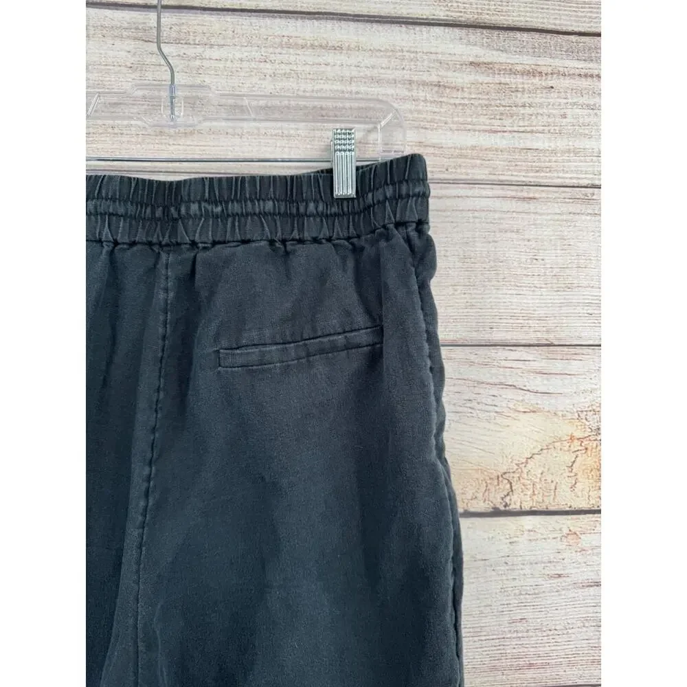 COS Linen Drawstring Casual Pants Women's Size 8 Black/Gray/Charcoal‎